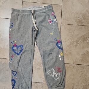 PINK Victoria's Secret Gray Heart and Balloon Sweat Pants